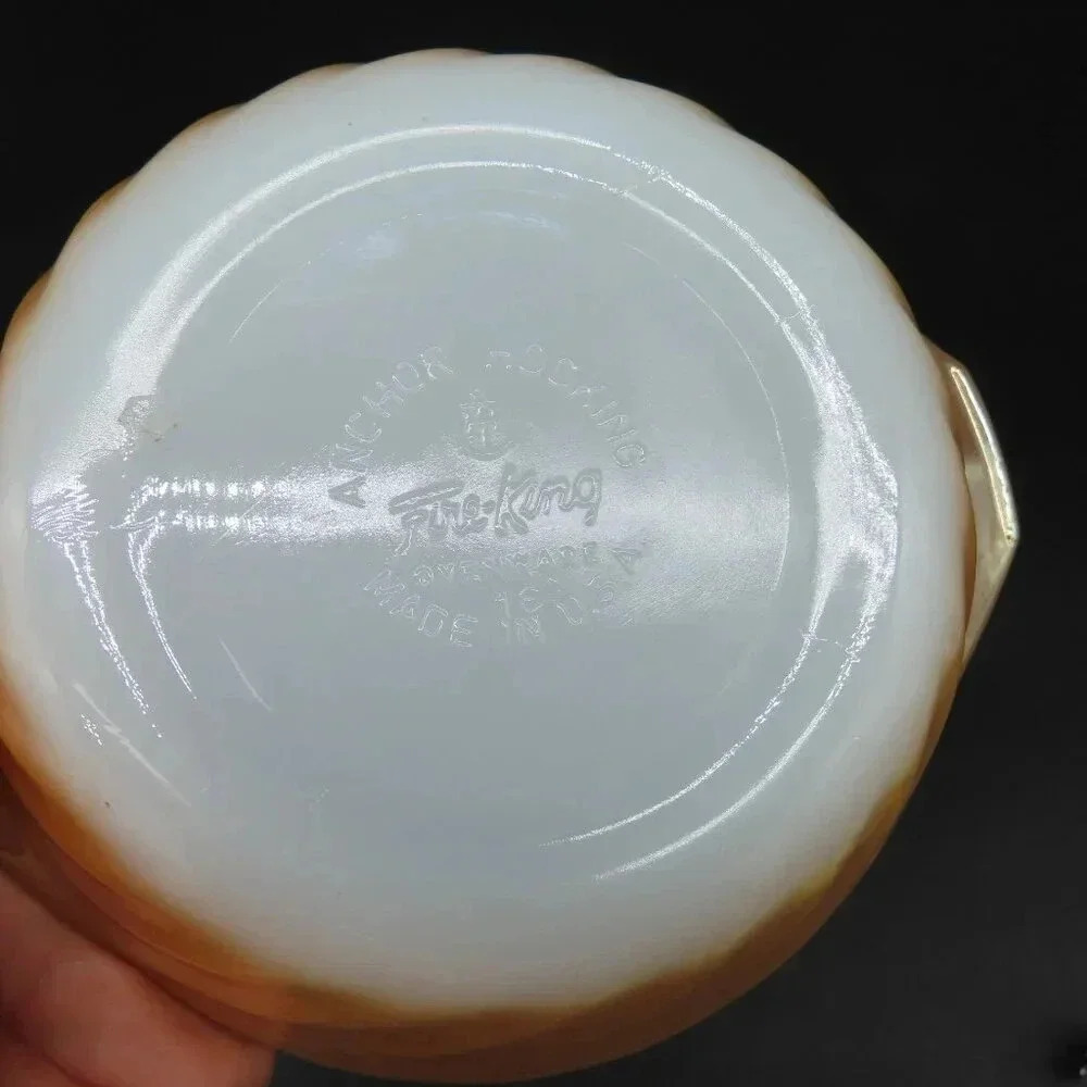 Vintage Anchor Hocking Fire King Peach Luster Casserole Dish Set of 3 - Picture 13 of 14